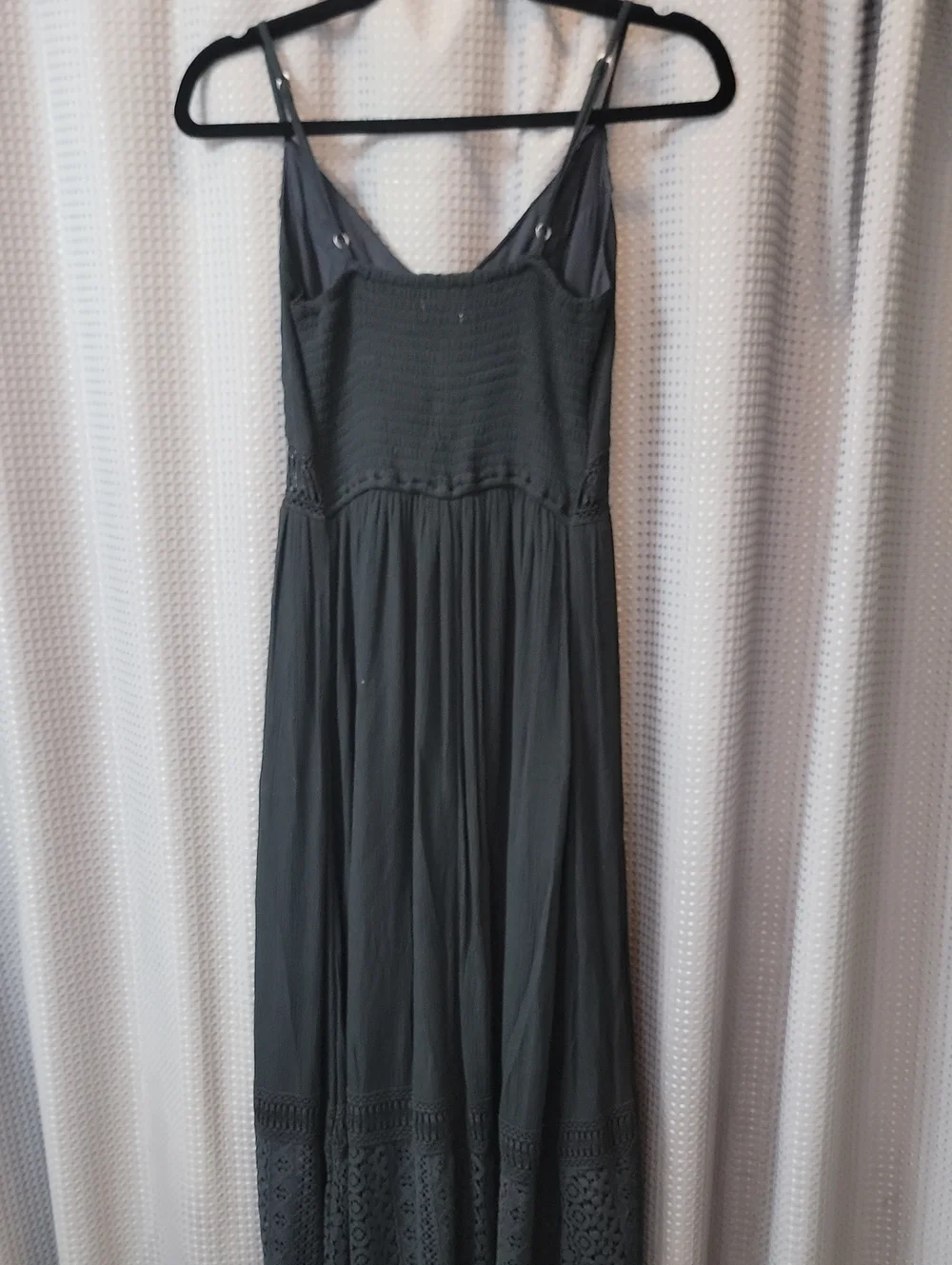 Abercrombie & Fitch Black Crochet-Detail Maxi Dress Size S
